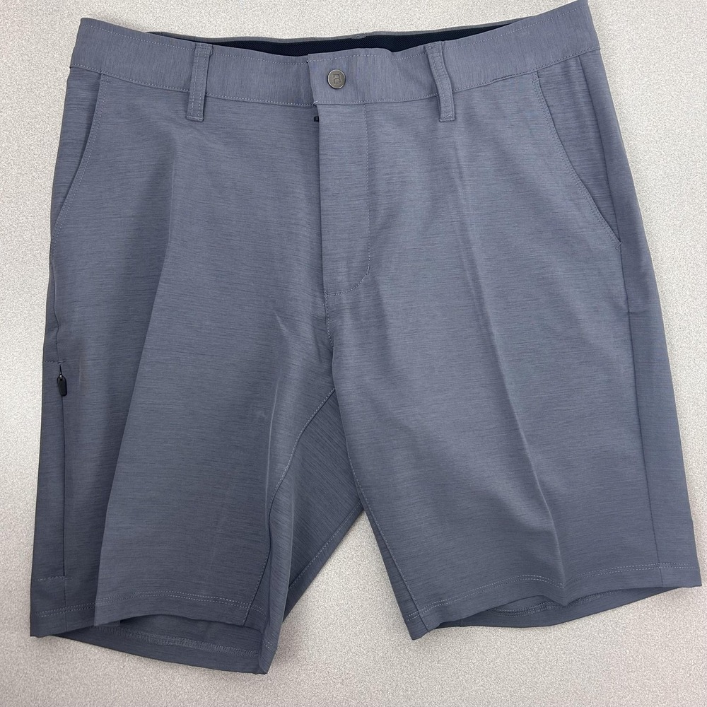 BYLT Kinetic Shorts Mens Large Gray Stretch Zipper Pocket Performance Golf